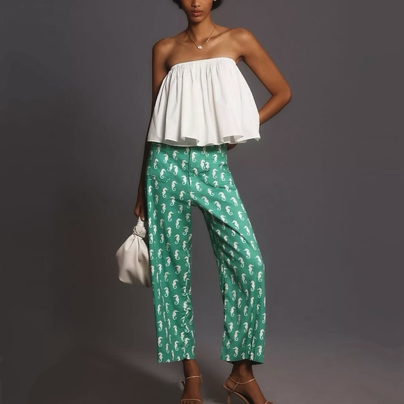 The Colette Cropped Seahorse Wide-Leg Pants by Maeve Linen Edition - Picture 3 of 4